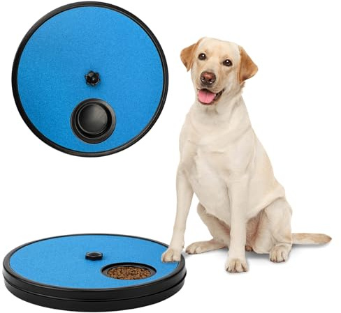 NQEUEPN Dog Scratch Pad for Nails, 3 in 1 Round Rotatable Pet Nail Grinding Mat Slow Food Storage Box Fun Dog Nail File Board for Pets Gift Nail Care