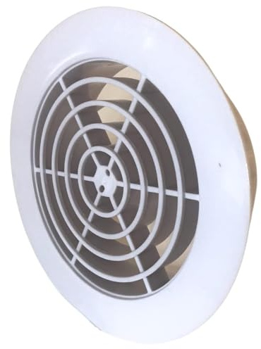 CABLEPELADO Rejilla ventilación, Difusor Circular de Ventilación, Rejilla de Aire Circular, Rejilla Extracción aire, Diámetro externo 145 mm, Diámetro interno 110 mm, Redondo, Plástico, Blanco