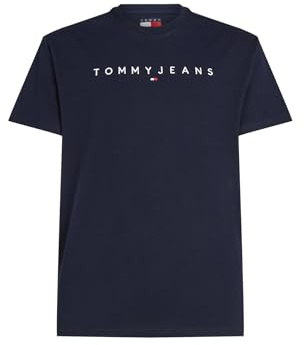 Tommy Jeans Tjm Reg Linear Logo Tee Ext Dm0Dm20744, Maglietta a Maniche Corte, Uomo, Blu (Dark Night Navy), XL