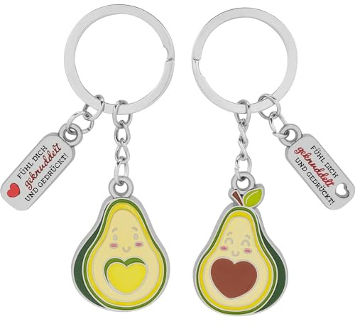 GRUSS & CO Schlüsselanhänger-Set für zwei mit Motiv | Anhängerset mit 2 Anhängern, Schlüsselring | Geschenk für Paare, Hochzeitsgeschenk