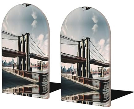 Brooklyn Bridge Zeitschriftensammler aus Buchenholz, stilvoller Schreibtisch-Organizer für Bücher, Dokumente und mehr, perfekte Bürodekoration