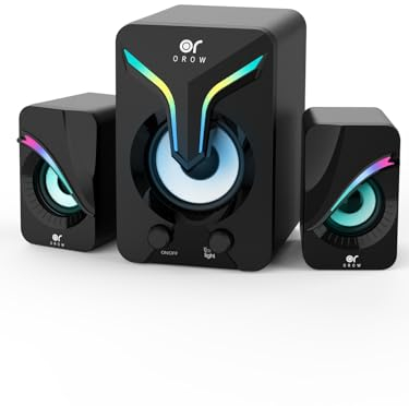 OROROW Altoparlanti PC, 2.1 Altoparlante stereo 11W Casse per pc con subwoofer, ingresso AUX da 3.5 mm, Alimentazione USB per Computer, Portatile, Tablet,Monitor (S212)
