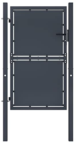 Sufrk Gartentor Stahl 100 x 200 cm Zaunelemente Gartenzaun GartentüR Gartenzaun Metall Garden Fence ZauntüR Anthrazit