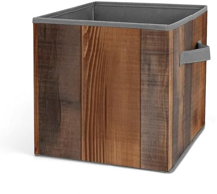 DWVSFJM Braune Aufbewahrungskörbe aus Holz, zusammenklappbar, mit Griffen, Aufbewahrungswürfel, großer Schrank-Organizer, Kleidungs-Aufbewahrungsbox