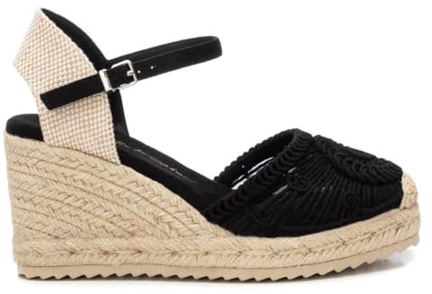 XTI - Sandali con zeppa Donna Nero - Scarpe comode e versatili - Moda casual - Modello 14384503 (Misurare 38)