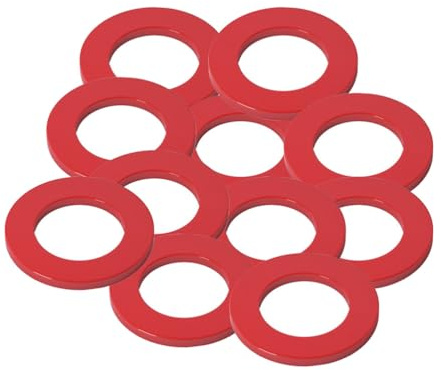 CXGBQSJ Arandelas Rojas de Nylon PA6, Juntas Planas Finas para Tornillos M4-M5, Separadores No Conductores para Ensamblajes Eléctricos y Mecánicos,4 * 9 * 1.0/300pcs