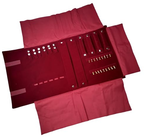 Elegante borsa arrotolabile per gioielli Farbic con scomparti multipli per viaggi contiene collane, anelli, orecchini, bracciali, gioielli accessorio da viaggio