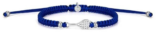 SAILBRACE Armband SILVER TENNIS COURT BLUE BRAIDED