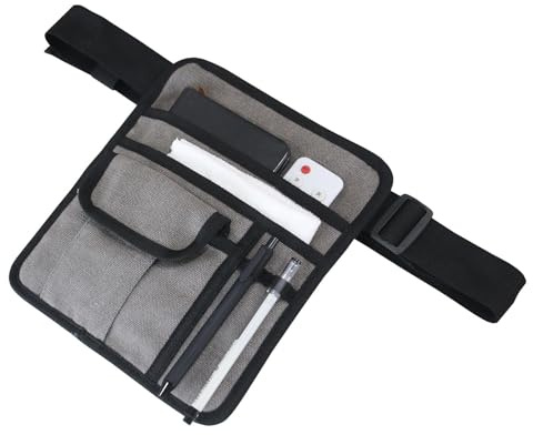 Ruhnjyg Server Pouch for Waiter, Restaurant Waiter Accessories Bag, Utility Money Bag, Restaurant Apron Storage Bags with Adjustable Belt, Pencil Holder and Check Holder (8.07x10.04 Inches)