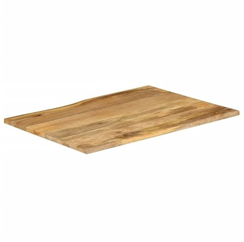 Eleganz Mesa de madera de mango maciza con borde de árbol 110 x 80 x 2,5 cm - Acabado natural para cocina, salón u oficina - duradero y respetuoso con el medio ambiente