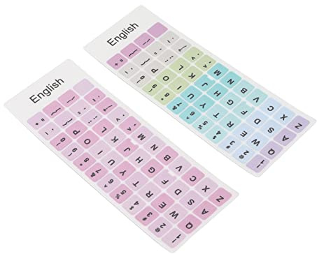 Blaihild Keyboard Stickers, English Language PVC Keycaps Stickers with Coating, for 10in to 17in Laptop PC Keyboards (A)