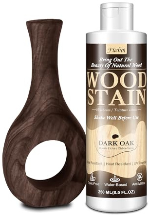 Water Based Wood Stain & Varnish 250ml - Dark Oak | Indoor & Outdoor Wood Stain for Furniture, Doors, Cabinets | Low Odor, Non-Toxic, Fade-Resistant Multi-Finish | Low odour and non-toxic, quick-drying, wood stain for furniture, cabinets, wall coverings, suitable for indoor and outdoor