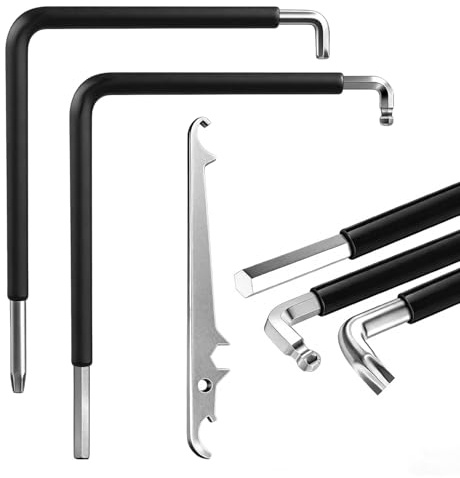 Dbuwqips Juego de 3 Llaves Allen Incluye Llaves Torx 15 Llave Hexagonal de 4 mm y Bola de 4 mm y Llave para Cojinetes para la Instalación y el Mantenimiento de Puertas Ventanas Muebles y Edificios