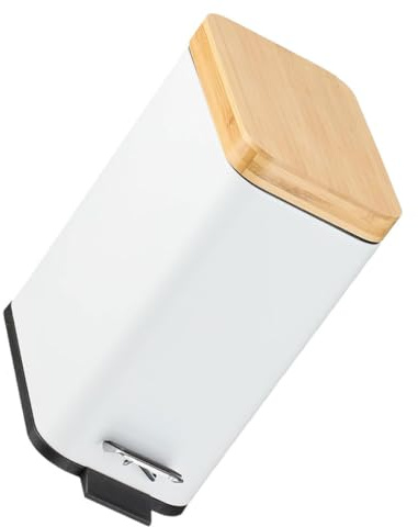 PRETYZOOM Poubelle Couverte Salle de Bain Rectangulaire 5l en Fer Blanc avec Pédale Résistante la Déformation Facile à Nettoyer pour Chambre Cuisine Moderne