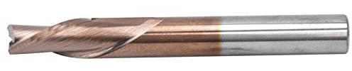 Wakects Doppelschneidiger Fräser, Wolframstahl, Gerader Schaftfräser für Holz, Acryl, PVC, 2 Schneiden, Glatte Spanentfernung für CNC-Fräsen, Gravieren, Oberflächenbearbeitung (6 * 6 * 12 * 50mm)