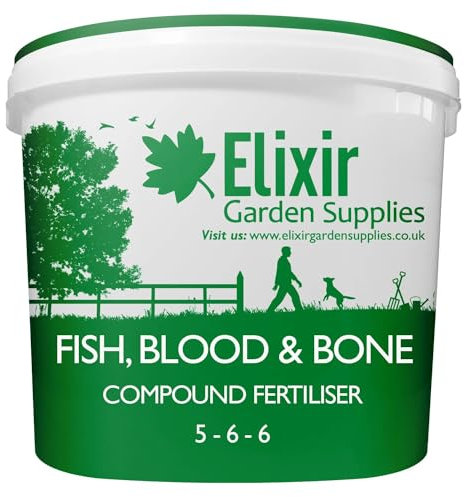 Elixir Gardens Fish, Blood and Bone Meal | Organic-Based Fertiliser | 10kg Bucket | Treats over 140sqm