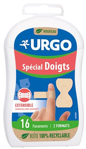 Urgo - Pansements Spécial Doigts - Suit les mouvements - Résiste à l'eau - 16 pansement 2 formats