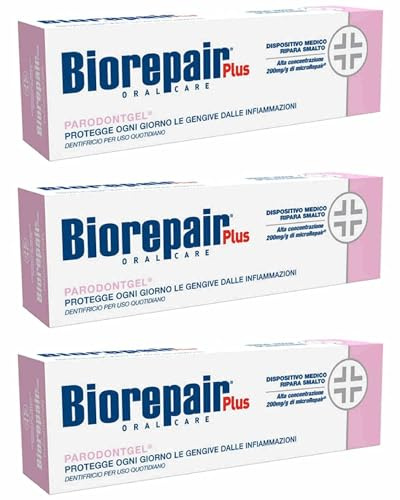 Biorepair parodontgel® Tägliche Zahncreme – 2,54 Flüssigunzen (75 ml) Tubes (Pack von 3) [Italienische Import]