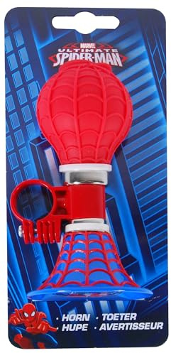 Marvel Spiderman Kids Bike Horn - Easy Attach Bicycle Bell for Kids Bikes, Loud Toot-Toot Sound Bicycle Horn - Officially Licensed Fun Themed Bike Accessories for Girls and Boys & Young Cycling Fans | Bicycle Bell for Kids Bikes, Loud Toot-Toot Sound, Officially Licensed Themed Bike Accessory for Girls & Boys