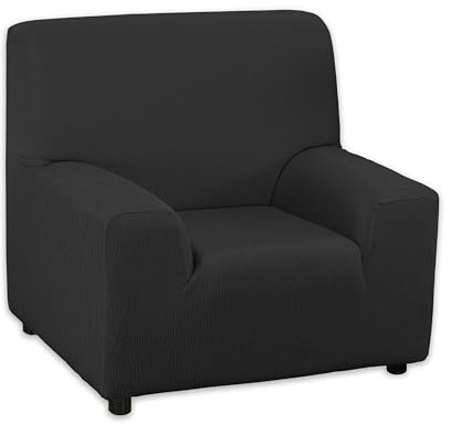 Martina Home Emilia Elastischer Sofabezug für 1-Sitzer, Schwarz, von 70 bis 110 cm Breite