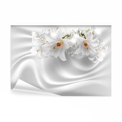 decomonkey Fototapete selbstklebend Blumen Lilien 3D Effekt, 343x256 cm, XL | Abstrakt, Selbstklebende, Tapeten, Wand, Fototapeten, Tapete, Wandtapete, klebend, Klebefolie