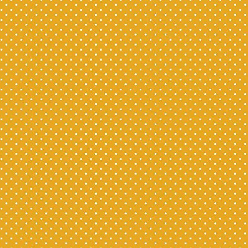 babrause® Baumwollstoff Pünktchen Gelb Webware Meterware Popeline OEKOTEX 150cm breit - Ab 0,5 Meter