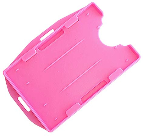 PCL Media ltd® Rosa dubbelsidig ID-korthållare (hållare är nu biologiskt nedbrytbara) ID-korthållare för arbete