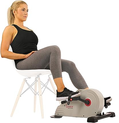 Sunny Health & Fitness Magnetic Under Desk Pedal Exerciser, Dual Function Mini Exercise Cycle Bike With Low Profile Design