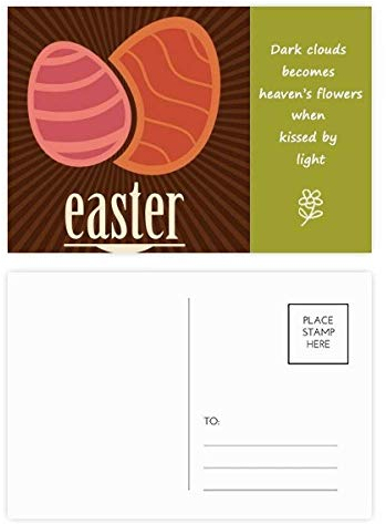 Ostern Religion Festival Poesie Postkarten-Set, Rotes Ei, 20 Stück