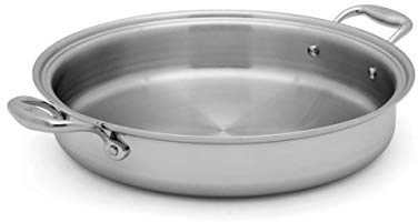 Heritage Steel 5 Quart Sauteuse Pan - Titanium Strengthened 316Ti Stainless Steel with Multiclad Construction - Induction-Ready and Dishwasher-Safe, Made in USA