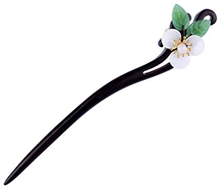 FRCOLOR Chinesischer Haarstab Vintage Blume Haarstab Japanischer Holzstäbchen für Frauen Mädchen Haar Styling