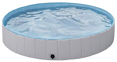 costoffs Foldable PVC Dog Paddling Pools Pet Swimming Pool for Puppy Dogs Bath Tub Indoor Outdoor 4 Colors M/L/XL/XXL (Gray, XXL (160 x 30 cm))