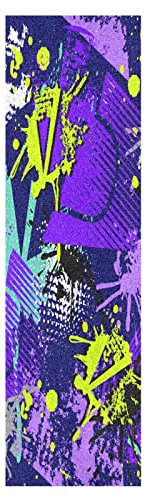 Mnsruu Malen Lila Bunt Zeichnen Skateboard Griffband Sandpapier Griptape Rutschfestes Blasenfrei Blatt 1 Stück Longboard Aufkleber Scooter 22,9 x 83,8 cm