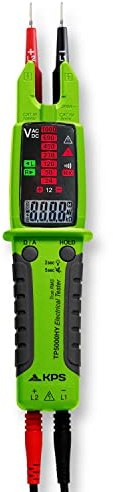 KPS-TP5000HY Multimeter mit Stromzange - TRMS Spannungs- & Strommessung AC/DC bis 1000V & 200A, Widerstand, Drehfeldprüfung, Phasenprüfung, IP65, CAT IV, 10.000 Counts