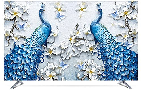 TV Cover Cover Sun Protection Computer Monitor Protector for Wall Hanging Desktop Curved Type Screen Soft Fabric Craft Tv cover (Color : D, Specification : 50 inch)