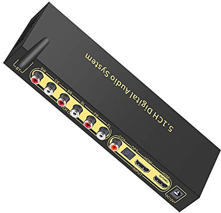 Décodeur Audio, décodeur de convertisseur Audio 5.1CH Récepteur Bluetooth 5.0 DAC HDMI Arc SPDIF Coaxial vers RCA DTS HD AC3 FLAC Ape 4K * 2K 192kHz