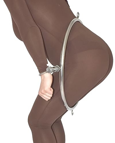 Metall Bondagering mit Handfesseln – BDSM Fesselstange, stabile Metall Fessel für Po-Spanking, Fesselspielzeuge für Paare, SM Erotik Zubehör
