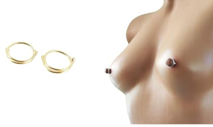 Handgefertigter Brustschmuck. Fake Brustwarzenpiercing Sterling Silber