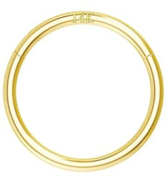 OUFER Body Piercing Nose Ring Hoop 20G Nose Ring Hinged Segment Helix Lip Rings Thin Nose Hoop Piercing Gold Daith Rook Tragus Conch Earrings Jewellery
