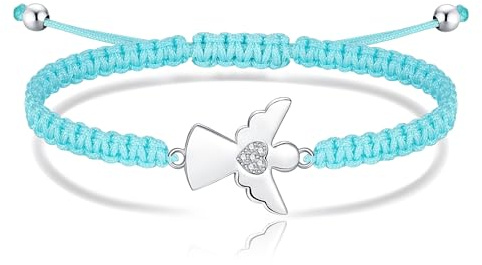 Jrêveinfini Schutzengel Armband Damen Mädchen Silber 925, Konfirmation Schutzengel Kommunion Mädchen Taufe Personalisiert, Weihnachten Geschenke für Frauen Mädchen mit Geschenkbox