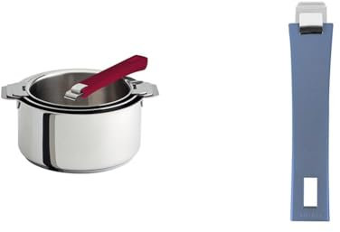 Cristel - S3CQ - Série de 3 Casseroles 16-18-20 cm sans poignée amovible- Collection Mutine & PMAG-Poignée - Mutine Amovible