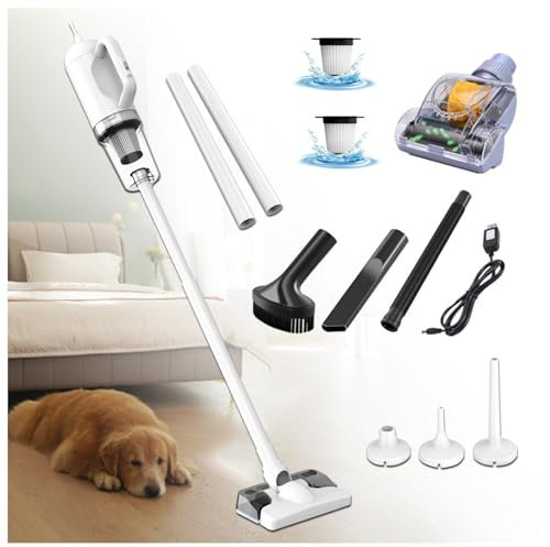 Aspiradora de pelo de mascotas inalámbrica, húmedo, seco, batería 5 en 1-6000 mAh, función de fregona, filtro lavable, para el suelo de alfombra del hogar