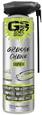 GS27 - Graisse Chaine Graphène GS27 Moto - Antifriction Renforcée - Hydrophobe - Système Double Diffusion - 300ml
