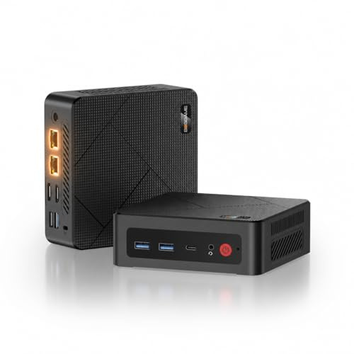BOSGAME E4 Home-Office-Mini PC, Ryzen 5 3550H (upp till 3,7 GHz, bättre än N150), 16 GB DDR4 RAM, 512 GB NVMe SSD, Mini Dator, trippel 4K-skärm, HDMI, USB-C, DP, dubbel LAN, Wi-Fi 5, BT 5.0
