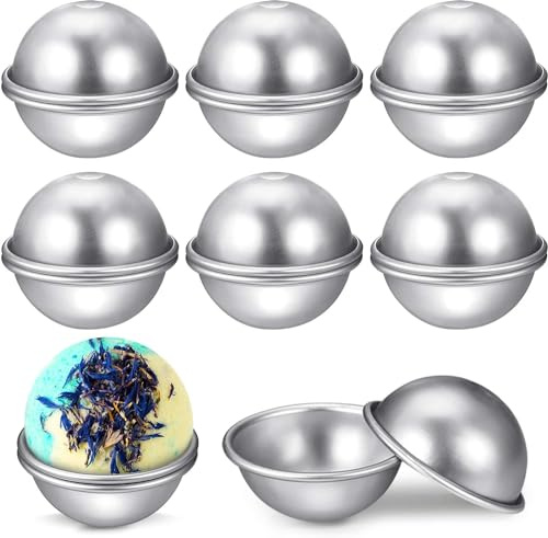 16 Stücke Badebomben Selber Machen - 6.5cm DIY Badebomben Formen Bath Bomb Molds Kit, Aluminium Badekugeln Form Seifenform Molds, Seife Selber Machen Kinder (8 Sets)
