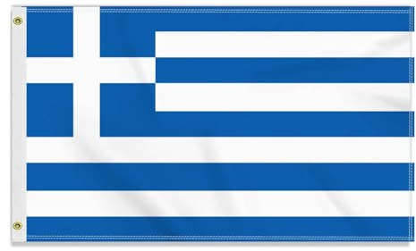 Große 90×150 CM Griechenland Flagge,großes 150D griechische Freundschafts banner, Deutschlandfahne Doube-Seitendruck Dekor Messingösen large greece