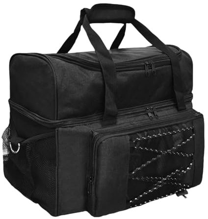 Amagogo Bowlingkugeltasche Bowling-Aufbewahrungstasche Containerkoffer Bowling-Handtasche mit großer Kapazität 2 Bälle Bowlingtasche für Outdoor-Aktivitäten, Schwarz