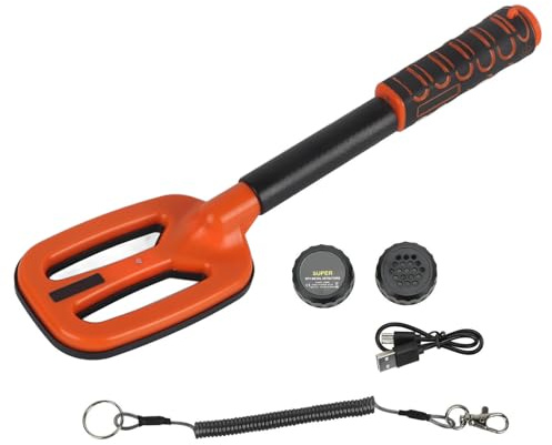 Underwater Metal Detector IP68 Rechargeable Hand Held Finder for Diving Public Safety (Orange)