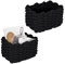 Cesto portaoggetti, 2 pezzi, in cotone intrecciato, 19 x 15 x 12 cm, intrecciato, corda di cotone intrecciato, per camera da letto, soggiorno (nero)