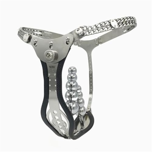ZTHBYSB Neue Stahl Silikon Weibliche Keuschheitsgürtel Bondage Hosen Sexspielzeug für Frau BDSM Abschließbare Unsichtbarer Unterwäsche Erwachsene Sklave Chastity Belt mit Kotloch,D,87/122cm